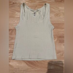 Skims Cream Ribbed Tank M